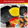 2Pcs Air Fryer Silicone Liners 8inch Air Fryer Silicone Pot Reusable Food Safe Non Stick Silicone Air Fryer Basket Accessories Replacement Of Flammable Parchment Paper Fit 3.6 To 6.8 QT Air Fryer