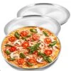 12 Inch Pizza Pan Set, 3 Pcs Stainless Steel Round Baking Pizza Pans Pizza Tray For Pizza, Pie, Cake, Cookie, Non-toxic & Healthy, Heavy Duty & Durable, Oven & Dishwasher Safe