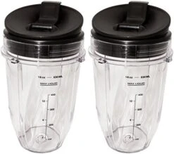 Blendin 24oz Large Tall Cup With Sip N Seal Lid Replacement Jar, Compatible With Nutri Ninja Auto IQ & Duo Blenders - Premium Blender Replacement Cups - Cup Diameter Is 4" (2 Pack) -KitchenAid Shop 510QPxkCQsL. AC