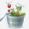 JINYUDOME Manual Salad Spinner Large 5L Capacity, Fruits And Vegetable Washer Dryer With Secure & Rotary Handle， BPA Free （blue） -KitchenAid Shop 510hM2PKJwL
