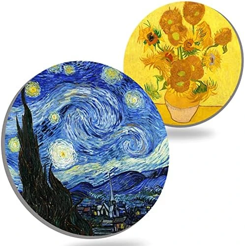 Coasters For Drinks Ceramic Van Gogh Art Coasters Set - Use 6 Famous Van Gogh Paintings, Unique Housewarming Gifts For New Home Decorative By WOWDING 9 Coasters For Drinks Ceramic Van Gogh Art Coasters Set - Use 6 Famous Van Gogh Paintings, Unique Housewarming Gifts For New Home Decorative By WOWDING - Image 7