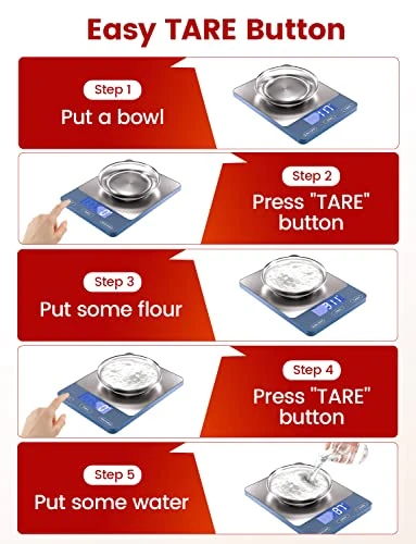 Food Scale -33lb Digital Kitchen Scale For Food Ounces Grams Rechargeable 304 Stainless Steel,Batteries And Type-C Charging | Perfect For Meal Prep, Cooking, And Baking, Blue 9 Food Scale -33lb Digital Kitchen Scale For Food Ounces Grams Rechargeable 304 Stainless Steel,Batteries And Type-C Charging | Perfect For Meal Prep, Cooking, And Baking, Blue - Image 7