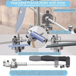 Knife Sharpener Kit, RUIXIN PRO RX-009 Professional Knife Sharpener, 360° Flip Rotation, Upgraded Metal Fixed-Angle & Adjustable Knife-Clip, Kitchen Chef Knife Sharpening System Kit With 11 Stones