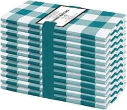 20x20 Gingham Buffalo Check Cloth Dinner Napkins Pack Of 12, 100% Cotton Cocktail Napkins, Wedding Dinner Napkins With Mitered Corners And Generous Hem - Red White -KitchenAid Shop 510qXEuGTLS. AC