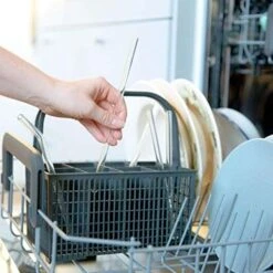 ALM Glass Straws - 6 Bent Reusable 8 Inch Drinking Straws + Plastic-Free Cleaning Brush - Dishwasher Safe - Eco-Friendly - Perfect For Smoothies, Cocktails -KitchenAid Shop 510yYSj86mL