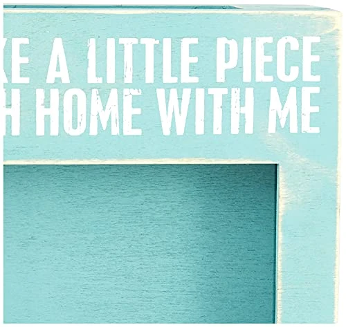 By Kathy 24673 Distressed Blue Wooden Sea Shell Holder, 10" X 10", Piece Of The Beach With Me 4 By Kathy 24673 Distressed Blue Wooden Sea Shell Holder, 10" X 10", Piece Of The Beach With Me - Image 2