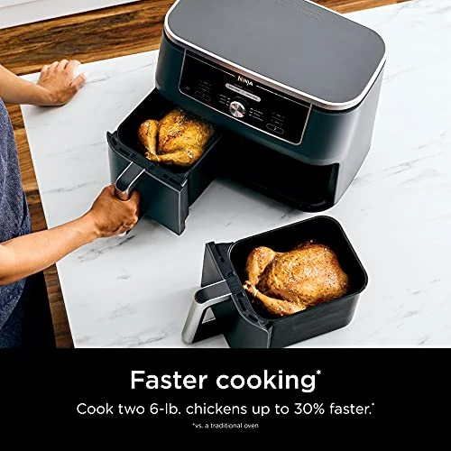 Ninja DZ401 Foodi 10 Quart 6-in-1 DualZone XL 2-Basket Air Fryer With 2 Independent Frying Baskets, Match Cook & Smart Finish To Roast, Broil, Dehydrate & More For Quick, Easy Family-Sized Meals, Grey 3 Ninja DZ401 Foodi 10 Quart 6-in-1 DualZone XL 2-Basket Air Fryer With 2 Independent Frying Baskets, Match Cook & Smart Finish To Roast, Broil, Dehydrate & More For Quick, Easy Family-Sized Meals, Grey