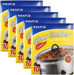 Slow Cooker Liners Kitchen Disposable Cooking Bags BPA Free For Oval Or Round Pot, Large Size 13 X 21 Inch, Fits 3 To 8.5 Quarts - 3 Pack (30 Bags Total) -KitchenAid Shop 5115ajae8mL. AC
