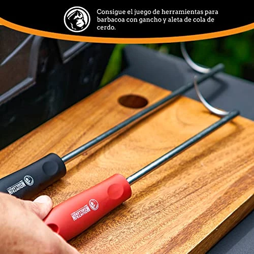 Pigtail Food Flipper Set - 17 & 12 Inch Meat Hooks & Turners With Steel Shafts & Color Coded Handles - Use In Place Of Tongs, Spatula & Meat Fork For BBQ Ribs, Steak, Chicken, Sausage, Vegetables 4 Pigtail Food Flipper Set - 17 & 12 Inch Meat Hooks & Turners With Steel Shafts & Color Coded Handles - Use In Place Of Tongs, Spatula & Meat Fork For BBQ Ribs, Steak, Chicken, Sausage, Vegetables - Image 2