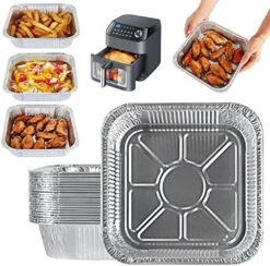 Air Fryer Disposable Aluminum Foil Liner, Air Fryer Parchment Paper Replacement, 8 Inch Square Air Fryer Pan, Compatible With Corsori, Ninja, Cuisinart Air Fryer And More(Set Of 30) 15 Air Fryer Disposable Aluminum Foil Liner, Air Fryer Parchment Paper Replacement, 8 Inch Square Air Fryer Pan, Compatible With Corsori, Ninja, Cuisinart Air Fryer And More(Set Of 30) -KitchenAid Shop 511Cu1FKUvL. AC