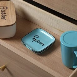 Ceramic Spoon Rest For Stove Top - 4.75 Inches Large Spoon Holder For Kitchen Counter, Modern Spoon For Farmhouse, Cooking Utensil Rest, Kitchen Accessories, Dishwasher Safe (Turquoise, 1) -KitchenAid Shop 511DZbBaZGL