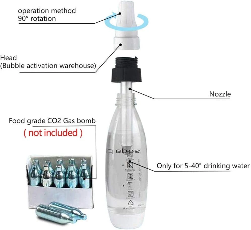 GENERIC Soda Water Machine, 1000ML Portable Soda Siphon Maker, Home DIY Bubble Water Maker Homemade Carbonated Beverage, Seltzer Bottle Bar Club Creative Bartender 8 GENERIC Soda Water Machine, 1000ML Portable Soda Siphon Maker, Home DIY Bubble Water Maker Homemade Carbonated Beverage, Seltzer Bottle Bar Club Creative Bartender - Image 6