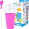 GENERIC Slushie Maker Cup, Homemade Squeeze Icy Cup, Quick Frozen Magic Cup Slushy With Lids And Straws For Kids & Adults (Pink) Blue,green And Pink 17cmx8.3cm -KitchenAid Shop 511JmdpKQwL