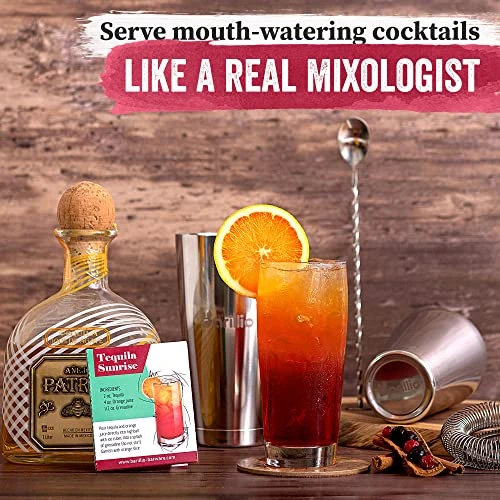 Ston Shaker Cocktail Shaker Set | Professional Bartender Kit With Weighted Martini Mixer, Hawthorne Strainer, Jigger, Mojito Muddler, Mixing Spoon & 2 Liquor Pourers…… 6 Ston Shaker Cocktail Shaker Set | Professional Bartender Kit With Weighted Martini Mixer, Hawthorne Strainer, Jigger, Mojito Muddler, Mixing Spoon & 2 Liquor Pourers…… - Image 4