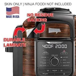 KRAFT'D Wrap For Ninja Foodi 8 Quart - QT Accessories Cover Sticker - Wraps Fit Deluxe Cooker Mdl: FD402 LP3 | Distressed Dark Wood -KitchenAid Shop 511MT1YlgnL