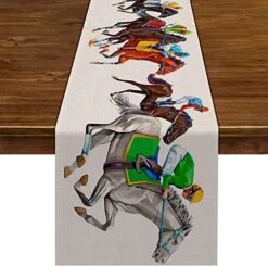 Nepnuser Kentucky Derby Table Runner Horse Race Jockey Decoration Rustic Farmhouse Home Dining Room Kitchen Table Decor (13" X 72") -KitchenAid Shop 511PCsLV9QL. AC