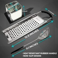 Authentic German Spaetzle Maker - Stainless Steel Egg Noodle Maker With Comfortable Rubber Grip - Easy To Fit Spaetzle Noodle Maker Over All Types Of Pots & Pans - Noodle Press -KitchenAid Shop 511VkUMCLRL