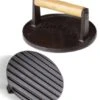 0158 Black Cast Iron Burger Press - 7'' Heavy Duty Burger Press With Solid Wood Handle -KitchenAid Shop 511WfhD8tcL
