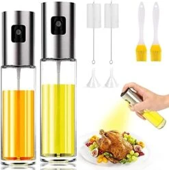 4 In 1 Oil Sprayer For Cooking Air Fryer Mister 100ml Food Grade Olive Vegetable Oil Vinegar Pump Dispenser Spray Versatile Glass Bottle Spritzer For Kitchen Baking Salad Grilling BBQ -KitchenAid Shop 511Y2JVRqoL. AC