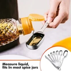 Heavy Duty Measuring Spoons Set Stainless Steel, Metal Measuring Cups And Spoons Set For Dry Or Liquid, Fits In Spice Jar, Home Gadgets Kitchen Gadgets, Set Of 7 Including Leveler -KitchenAid Shop 511YbAGdnIL