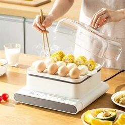 WETYG 220V Electric Food Steamers Electric Steamer Steam Pot Home 12L Three-layer Multi-function Steam Box -KitchenAid Shop 511YkAJKQ3L