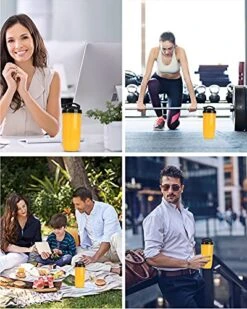 Amateys Personal Blender For Shakes And Smoothies,Professional Kitchen Blender With Blending & Grinding Blades, Portable Coffee Grinder With 24/10 OZ Travel Bottles, Adjustable Speeds Juice Blender -KitchenAid Shop 511ooDA7b5L