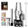 Ston Shaker Cocktail Shaker Set | Professional Bartender Kit With Weighted Martini Mixer, Hawthorne Strainer, Jigger, Mojito Muddler, Mixing Spoon & 2 Liquor Pourers…… -KitchenAid Shop 511s4j471xL
