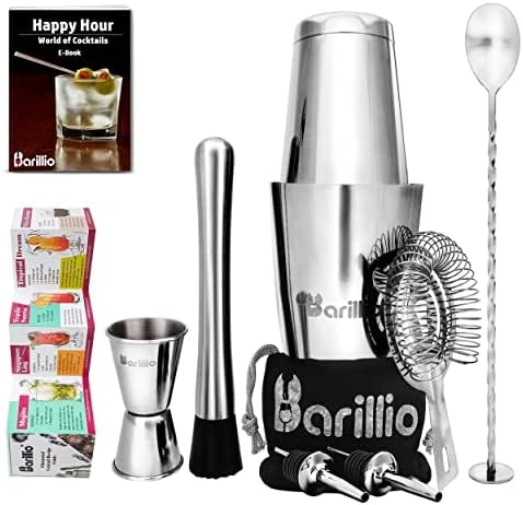 Ston Shaker Cocktail Shaker Set | Professional Bartender Kit With Weighted Martini Mixer, Hawthorne Strainer, Jigger, Mojito Muddler, Mixing Spoon & 2 Liquor Pourers…… 11 Ston Shaker Cocktail Shaker Set | Professional Bartender Kit With Weighted Martini Mixer, Hawthorne Strainer, Jigger, Mojito Muddler, Mixing Spoon & 2 Liquor Pourers…… - Image 9