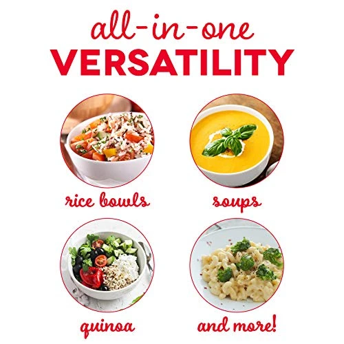 Dash Ash DRCM200GBRD04 Mini Rice Cooker Steamer With Removable Nonstick Pot, Keep Warm Function & Recipe Guide, Red & DMW001RD Mini Maker, 4 Inch, Red 5 Dash Ash DRCM200GBRD04 Mini Rice Cooker Steamer With Removable Nonstick Pot, Keep Warm Function & Recipe Guide, Red & DMW001RD Mini Maker, 4 Inch, Red - Image 3