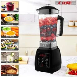 Ore 2L Professional Countertop Blender Touch Screen For Kitchen 68 Oz 2000W High Speed BPA Free 6 Titanium Blade Smoothie Blender Electric For Soup Shake Juice Multi-Speed Digital JB 2000 D -KitchenAid Shop 511vs34UycL