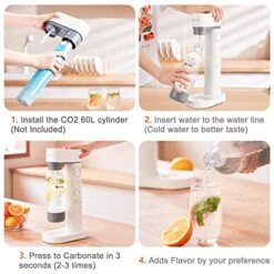 Sparkling Water Maker, Soda Maker Machine For Home Use, Soda Streaming Machine With 800ml BPA Free Bottle, Compatible With Any Screw-in 60L CO2 Cylinder (NOT Included)