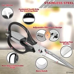 Kitchen Scissors Come-apart Kitchen Shears Heavy-duty Cooking Scissors Multipurpose For Cutting Chicken Meat Poultry Vegetables Herbs Turkey Spatchcock -KitchenAid Shop 5129Xf7vfUL