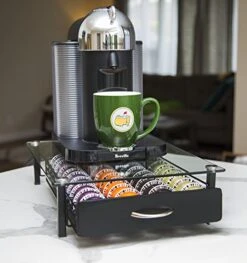 Nespresso Vertuoline Coffee Pod Holder (Holds 40 Vertuo Coffee Or Espresso Capsules)-- Tempered Glass Drawer (Coffee Pods NOT Included. Does NOT Fit K-Cups) -KitchenAid Shop 512BZHllbwL