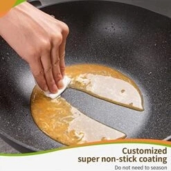 N/A Wok Stir Fry Pan With Lid, Nonstick Woks Pan 12 Inch, 100% PFOA-Free Coating, Non Stick Cooking Frying Pans With Detachable Wooden Handle, Induction Compatible, Black -KitchenAid Shop 512Cb1AwwtL