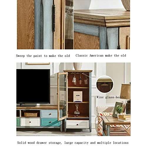 Moisture Industrial Wine Coolers, Storage Sideboards With Glass Doors And Drawers, Farmhouse Wine Coolers For Versatile Family Dining (Color : B) 6 Moisture Industrial Wine Coolers, Storage Sideboards With Glass Doors And Drawers, Farmhouse Wine Coolers For Versatile Family Dining (Color : B) - Image 4