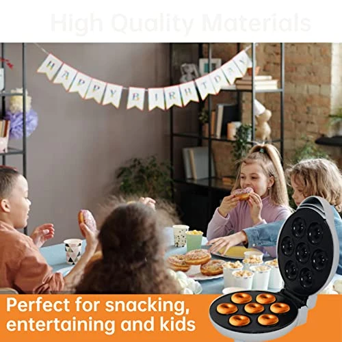 Mini Donut Maker Machine, Doughnut Maker Multifunctional Snack Maker For Kid-Friendly Breakfast Snacks Desserts, Electric Donuts Maker With Non-stick Surface, Makes 7 Doughnuts 7 Mini Donut Maker Machine, Doughnut Maker Multifunctional Snack Maker For Kid-Friendly Breakfast Snacks Desserts, Electric Donuts Maker With Non-stick Surface, Makes 7 Doughnuts - Image 5