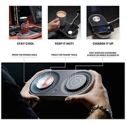 Coffee Mug Warmer, MINXUE Drink Cooler with Wireless Charger For Home Office Desk Use,Warming, Cooling And Charging All In 1 -KitchenAid Shop 512DijnPyJL