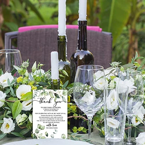 Wedding Thank You Cards Thank You Place Setting Wedding Greenery Cards Eucalyptus Thank You Place Cards 4 X 6 Inches For Wedding Reception Rehearsal Dinner Party Bridal Shower(50 Pieces) 8 Wedding Thank You Cards Thank You Place Setting Wedding Greenery Cards Eucalyptus Thank You Place Cards 4 X 6 Inches For Wedding Reception Rehearsal Dinner Party Bridal Shower(50 Pieces) - Image 6