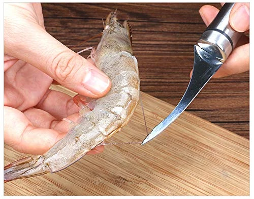 WOIWO 1 PCS Stainless Steel Shrimp Opener To Remove Shrimp Line Knife Cleaning Shrimp Line Profile Fish Belly Knife Shrimp Opener Shrimp Stripper Kitchen Tools 5 WOIWO 1 PCS Stainless Steel Shrimp Opener To Remove Shrimp Line Knife Cleaning Shrimp Line Profile Fish Belly Knife Shrimp Opener Shrimp Stripper Kitchen Tools - Image 3