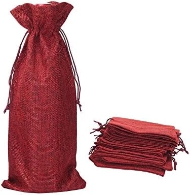 10pcs Jute Wine Bags 1.5L, 16 X 6.7 Inches Hessian Wine Bottle Gift Bags With Drawstring (Brown) 11 10pcs Jute Wine Bags 1.5L, 16 X 6.7 Inches Hessian Wine Bottle Gift Bags With Drawstring (Brown) - Image 9