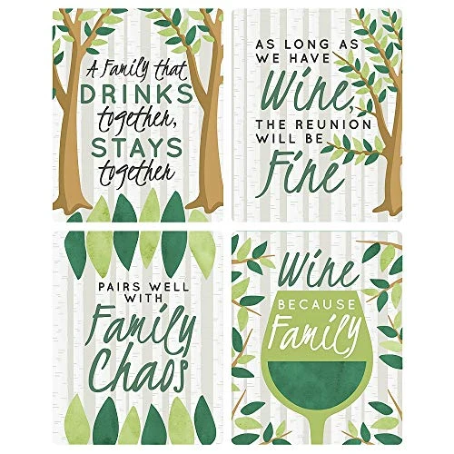 Family Tree Reunion - Family Gathering Party Decorations For Women And Men - Wine Bottle Label Stickers - Set Of 4 6 Family Tree Reunion - Family Gathering Party Decorations For Women And Men - Wine Bottle Label Stickers - Set Of 4 - Image 4