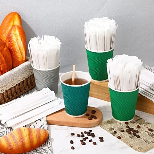 2000 Pcs Individually Wrapped Wooden Coffee Stirrers, Disposable Coffee Stir Sticks Round End Coffee Sticks Bulk Wood Stirrers For Coffee Cocktail Hot Drinks Restaurant Bar Home Office (5.5 Inch) 7 2000 Pcs Individually Wrapped Wooden Coffee Stirrers, Disposable Coffee Stir Sticks Round End Coffee Sticks Bulk Wood Stirrers For Coffee Cocktail Hot Drinks Restaurant Bar Home Office (5.5 Inch) - Image 5