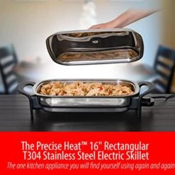 16-Inch Electric Skillet - Rectangular Stainless Steel Pan With Handles And Lid Cover -KitchenAid Shop 512PcFsBJIL