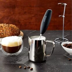 Milk Frother For Lattes And Cappuccinos, Mini Electric Blender For Coffee (Black) -KitchenAid Shop 512QLn4R2KL