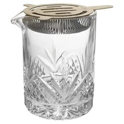 Dublin Collection Crystal Mixing Glass Pitcher Cocktail Shaker With Stainless Steel Julep Strainer