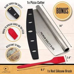 Gnite Lifestyle Pizza Peel Set - Pizza Spatula 12"x14" + Pizza Rocker Cutter + Pastry Brush - Aluminum Metal Pizza Peel 12 Inch W/Foldable Wood Handle For Easy Storage-Homemade For Pizza/Baking/Bread 9 Gnite Lifestyle Pizza Peel Set - Pizza Spatula 12"x14" + Pizza Rocker Cutter + Pastry Brush - Aluminum Metal Pizza Peel 12 Inch W/Foldable Wood Handle For Easy Storage-Homemade For Pizza/Baking/Bread -KitchenAid Shop 512UOQf706L