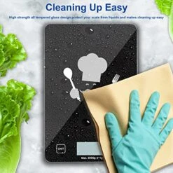 Food Scale, Smart Food Scale With Battery For Food Ounces And Grams With,Tare Function Easy Kitchen Scale Clean Waterproof Tempered Glass For Baking Digital Food Scale