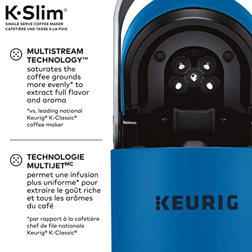Keurig® K-Slim Single Serve K-Cup Pod Coffee Maker, Featuring Simple Push Button Controls And MultiStream Technology, Twilight Blue 5 Keurig® K-Slim Single Serve K-Cup Pod Coffee Maker, Featuring Simple Push Button Controls And MultiStream Technology, Twilight Blue - Image 3