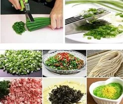 Multilayer Stainless Steel Multifunctional Knives Kitchen Scissors Chive Cutter Herb Spice Kitchen Slicer Shredded Scallion Cut -KitchenAid Shop 512ccPORohS