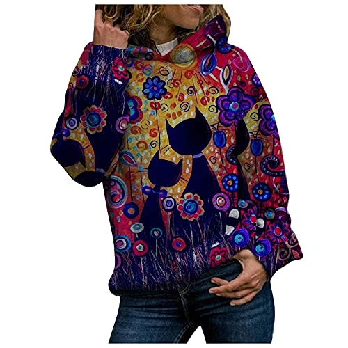 VODMXYGG Women Casual Fashion Long Sleeve Pullover Hood Animal Printing S Sweatshirt Blouse Top 3 VODMXYGG Women Casual Fashion Long Sleeve Pullover Hood Animal Printing S Sweatshirt Blouse Top